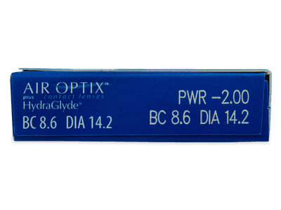 Air Optix plus HydraGlyde (3 šošovky) - Náhľad parametrov šošoviek