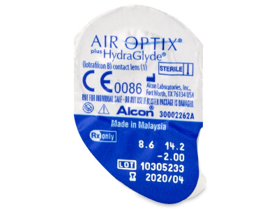 Air Optix plus HydraGlyde (3 šošovky) - Vzhľad blistra so šošovkou