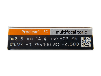 Proclear Multifocal Toric (3 šošovky) - Náhľad parametrov šošoviek