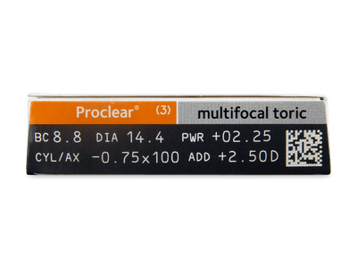 Proclear Multifocal Toric (3 šošovky) - Náhľad parametrov šošoviek