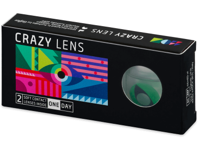 CRAZY LENS - Cat Eye Green - nedioptrické jednodenné (2 šošovky)