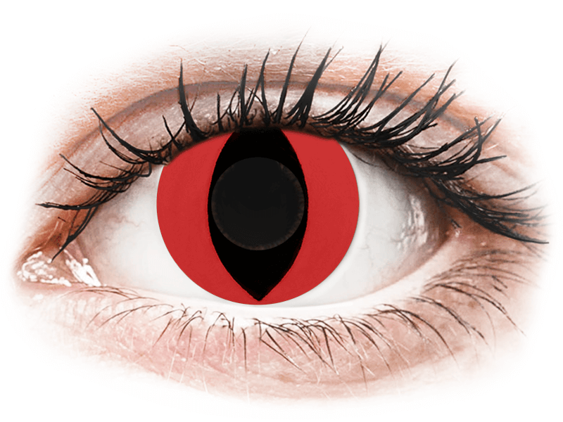 CRAZY LENS - Cat Eye Red - nedioptrické jednodenné (2 šošovky) - Coloured contact lenses