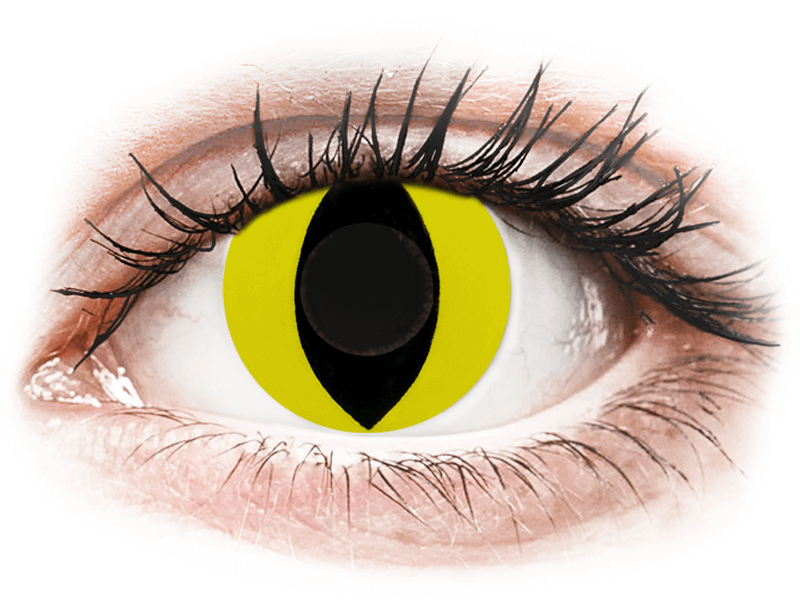 CRAZY LENS - Cat Eye Yellow - nedioptrické jednodenné (2 šošovky) - Coloured contact lenses