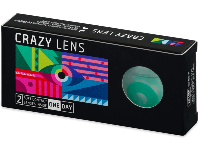 CRAZY LENS - Emerald Green - dioptrické jednodenné (2 šošovky) - Coloured contact lenses