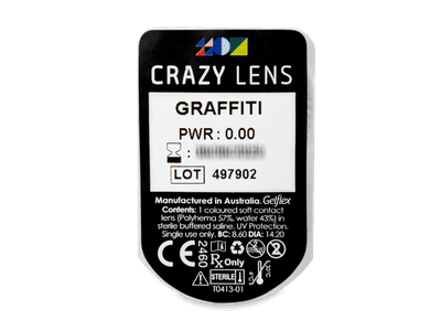 CRAZY LENS - Graffiti - nedioptrické jednodenné (2 šošovky) - Vzhľad blistra so šošovkou