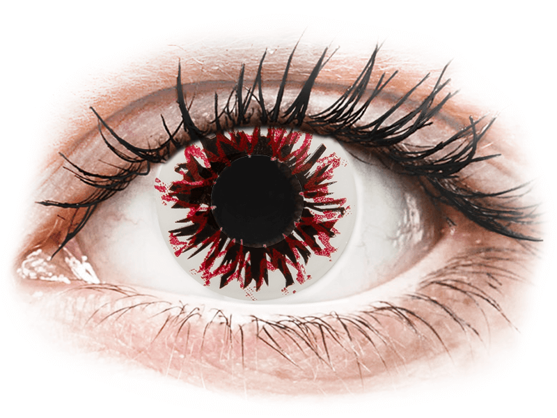 CRAZY LENS - Harlequin Black - dioptrické jednodenné (2 šošovky) - Coloured contact lenses
