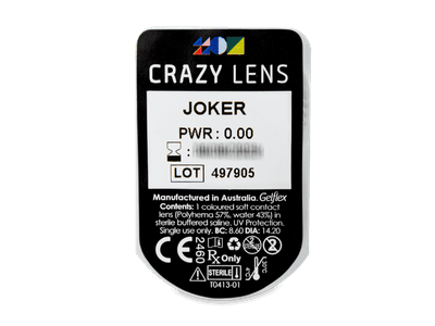 CRAZY LENS - Joker - nedioptrické jednodenné (2 šošovky) - Vzhľad blistra so šošovkou