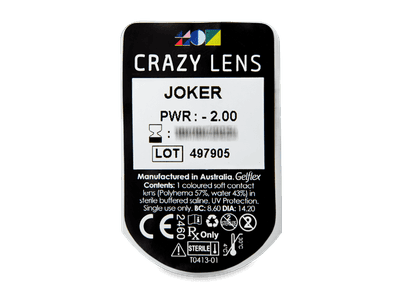 CRAZY LENS - Joker - dioptrické jednodenné (2 šošovky) - Vzhľad blistra so šošovkou