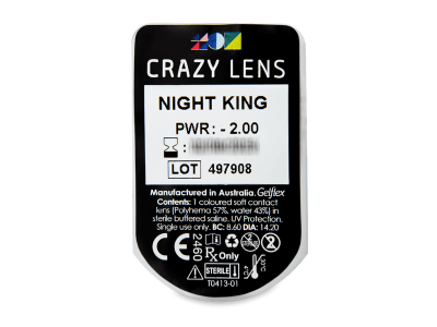 CRAZY LENS - Night King - dioptrické jednodenné (2 šošovky) - Vzhľad blistra so šošovkou