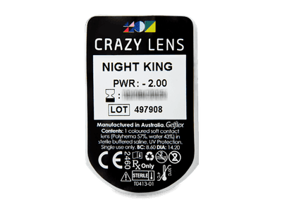 CRAZY LENS - Night King - dioptrické jednodenné (2 šošovky) - Vzhľad blistra so šošovkou