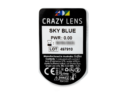 CRAZY LENS - Sky Blue - nedioptrické jednodenné (2 šošovky) - Vzhľad blistra so šošovkou