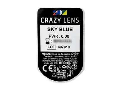 CRAZY LENS - Sky Blue - nedioptrické jednodenné (2 šošovky) - Vzhľad blistra so šošovkou