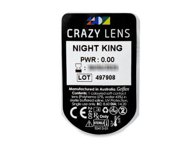 CRAZY LENS - Night King - nedioptrické jednodenné (2 šošovky) - Vzhľad blistra so šošovkou