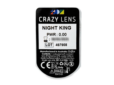 CRAZY LENS - Night King - nedioptrické jednodenné (2 šošovky) - Vzhľad blistra so šošovkou