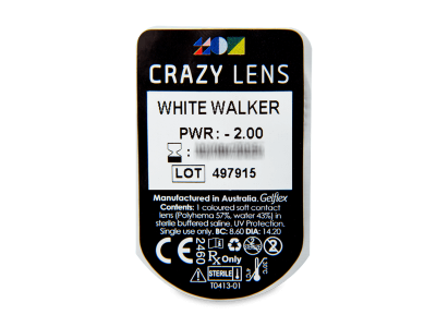 CRAZY LENS - White Walker - dioptrické jednodenné (2 šošovky) - Vzhľad blistra so šošovkou
