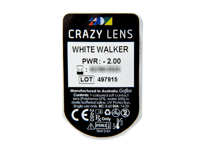 CRAZY LENS - White Walker - dioptrické jednodenné (2 šošovky) - Vzhľad blistra so šošovkou