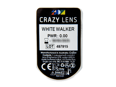 CRAZY LENS - White Walker - nedioptrické jednodenné (2 šošovky) - Vzhľad blistra so šošovkou