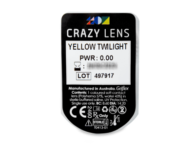 CRAZY LENS - Yellow Twilight - nedioptrické jednodenné (2 šošovky) - Vzhľad blistra so šošovkou