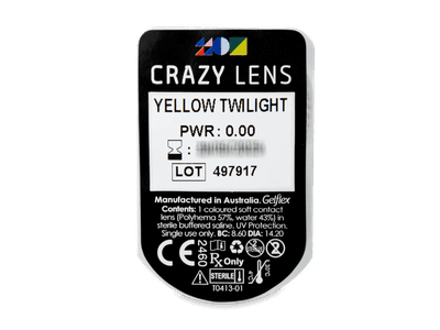 CRAZY LENS - Yellow Twilight - nedioptrické jednodenné (2 šošovky) - Vzhľad blistra so šošovkou