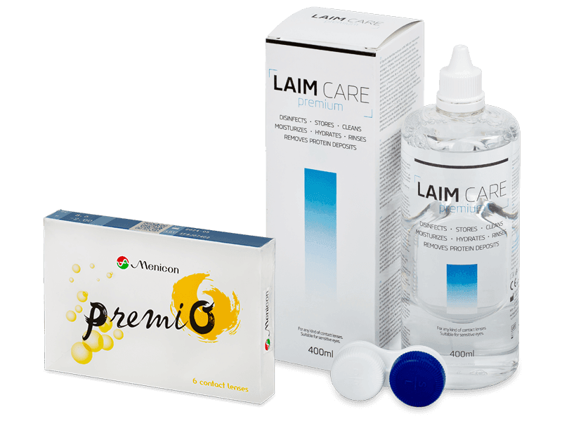 Menicon PremiO (6 šošoviek) + roztok Laim Care 400 ml - Výhodný balíček