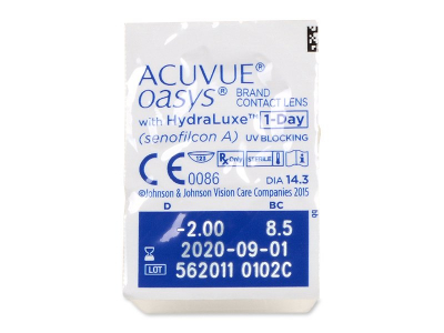 Acuvue Oasys 1-Day with Hydraluxe (30 šošoviek) - Vzhľad blistra so šošovkou