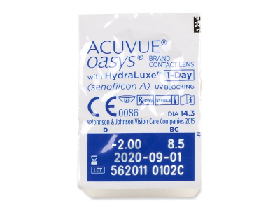 Acuvue Oasys 1-Day with Hydraluxe (90 šošoviek) - Vzhľad blistra so šošovkou