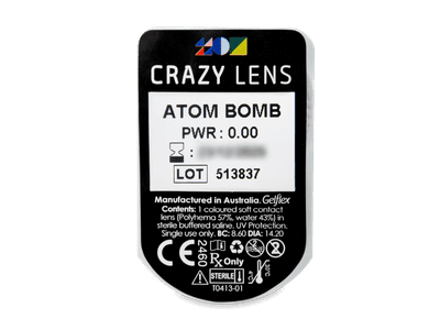 CRAZY LENS - Atom Bomb - nedioptrické jednodenné (2 šošovky) - Vzhľad blistra so šošovkou