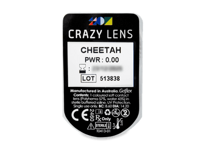 CRAZY LENS - Cheetah - nedioptrické jednodenné (2 šošovky) - Vzhľad blistra so šošovkou