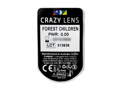 CRAZY LENS - Forest Children - nedioptrické jednodenné (2 šošovky) - Vzhľad blistra so šošovkou