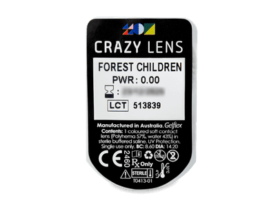 CRAZY LENS - Forest Children - nedioptrické jednodenné (2 šošovky) - Vzhľad blistra so šošovkou