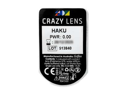 CRAZY LENS - Haku - nedioptrické jednodenné (2 šošovky) - Vzhľad blistra so šošovkou