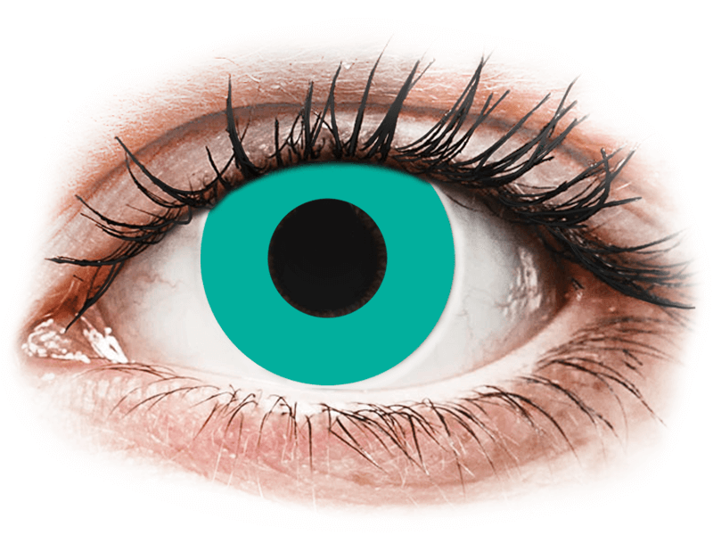 CRAZY LENS - Solid Turquoise - nedioptrické jednodenné (2 šošovky) - Coloured contact lenses