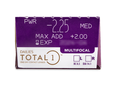 Dailies TOTAL1 Multifocal (30 šošoviek) - Náhľad parametrov šošoviek