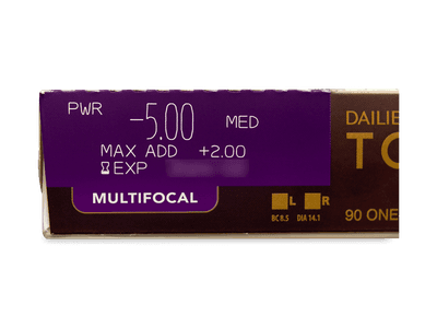 Dailies TOTAL1 Multifocal (90 šošoviek) - Náhľad parametrov šošoviek