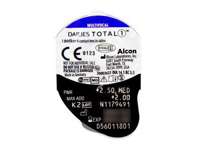 Dailies TOTAL1 Multifocal (90 šošoviek) - Vzhľad blistra so šošovkou