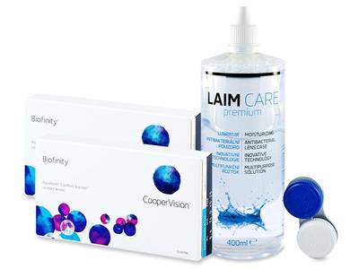 Biofinity (2x3 šošovky) + roztok Laim Care 400 ml