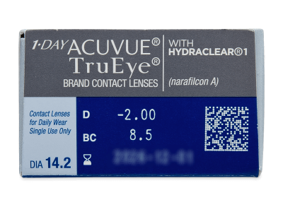 1 Day Acuvue TruEye (30 šošoviek) - Náhľad parametrov šošoviek