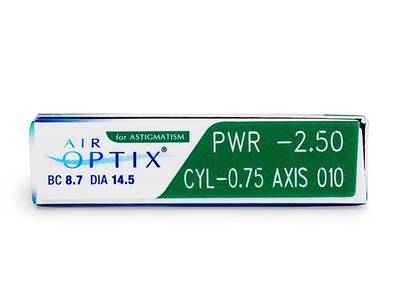 Air Optix for Astigmatism (3 šošovky) - Náhľad parametrov šošoviek