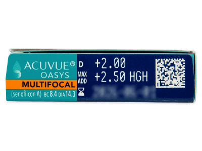 Acuvue Oasys Multifocal (6 šošoviek) - Náhľad parametrov šošoviek