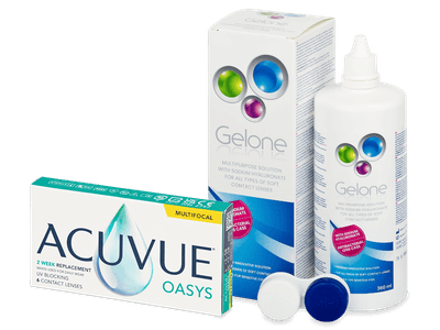 Acuvue Oasys Multifocal (6 šošoviek) + Gelone 360 ml