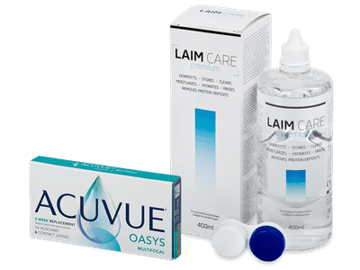 Acuvue Oasys Multifocal (6 šošoviek) + roztok Laim Care 400 ml