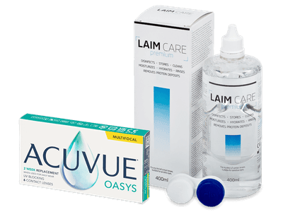 Acuvue Oasys Multifocal (6 šošoviek) + roztok Laim Care 400 ml - Výhodný balíček