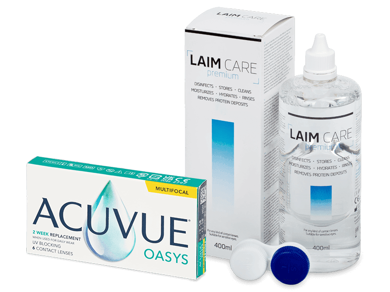 Acuvue Oasys Multifocal (6 šošoviek) + roztok Laim Care 400 ml - Výhodný balíček