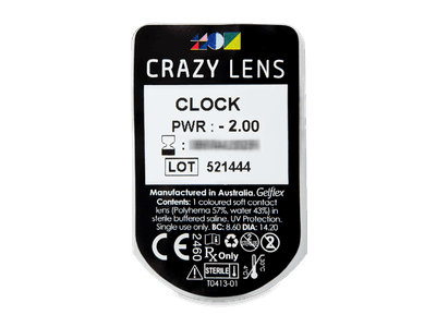 CRAZY LENS - Clock - dioptrické jednodenné (2 šošovky) - Vzhľad blistra so šošovkou