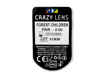 CRAZY LENS - Forest Children - dioptrické jednodenné (2 šošovky) - Vzhľad blistra so šošovkou