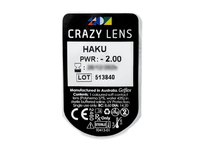 CRAZY LENS - Haku - dioptrické jednodenné (2 šošovky) - Vzhľad blistra so šošovkou