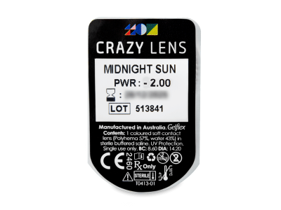 CRAZY LENS - Midnight Sun - dioptrické jednodenné (2 šošovky) - Vzhľad blistra so šošovkou