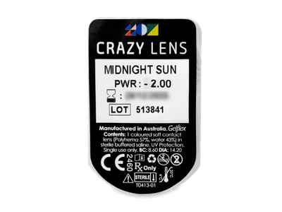 CRAZY LENS - Midnight Sun - dioptrické jednodenné (2 šošovky) - Vzhľad blistra so šošovkou