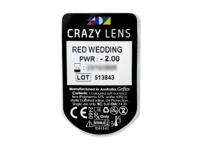 CRAZY LENS - Red Wedding - dioptrické jednodenné (2 šošovky) - Vzhľad blistra so šošovkou
