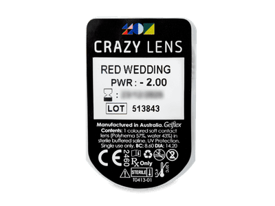 CRAZY LENS - Red Wedding - dioptrické jednodenné (2 šošovky) - Vzhľad blistra so šošovkou